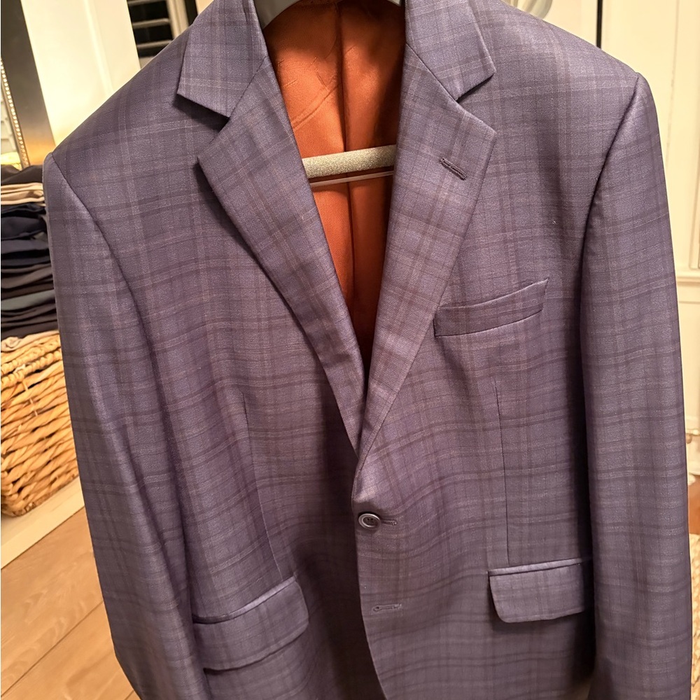 Coppley Men's Checkered Blazer in Purple